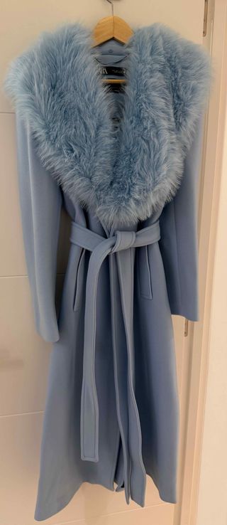Abrigo Lana Manteco Zara Woman T L Azul - T L