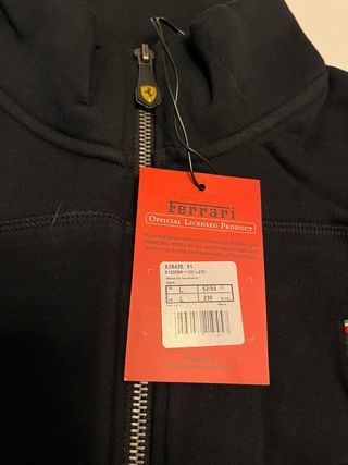 Sudadera Ferrari Cremallera Negra