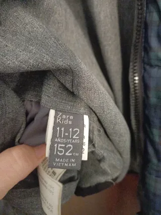 Cazadora reversible gris y azul T 11-12