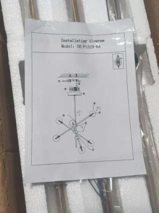 Lampada a sospensione in oro metallo e cristallo