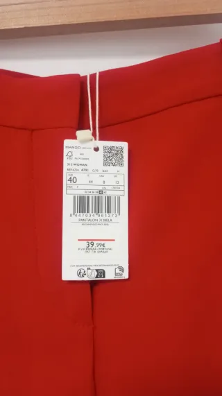 Pantalón de vestir rojo mujer