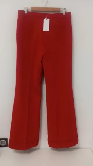 Pantalón de vestir rojo mujer