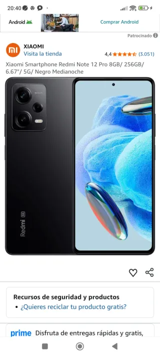 Xiaomi Redmi Note 12 Pro 256GB Nero