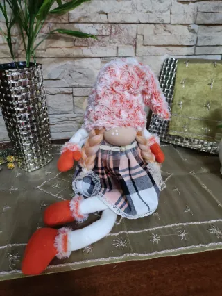 Gnoma Natale in tessuto e pile