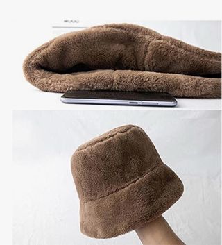 Gorro de pescador peludo grande