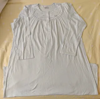 Camisón azul mujer manga larga.