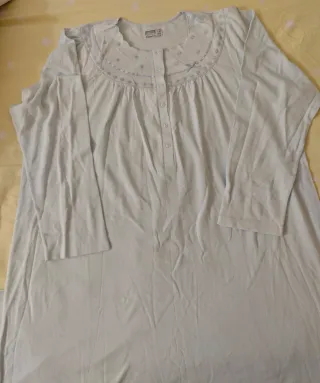 Camisón azul mujer manga larga.