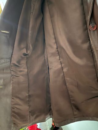 Chaqueta Cuero Marrón Cortefiel T48