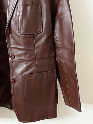 Chaqueta Cuero Marrón Cortefiel T48