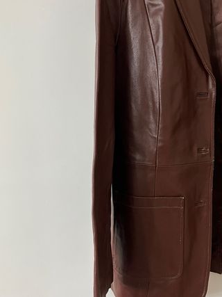 Chaqueta Cuero Marrón Cortefiel T48