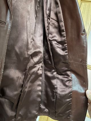 Chaqueta Cuero Marrón Cortefiel T48
