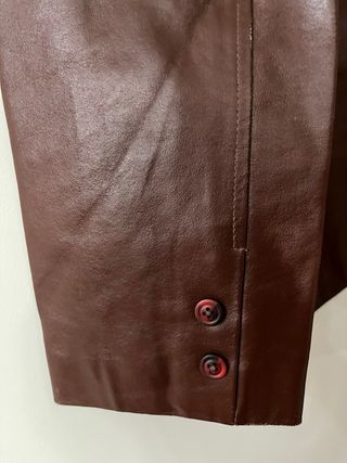 Chaqueta Cuero Marrón Cortefiel T48