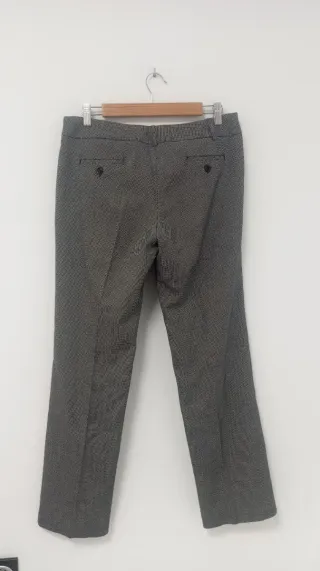 Pantalón de vestir mujer gris y blanco