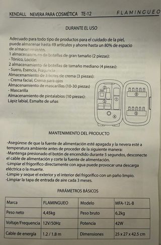 Nevera cosméticos 12L Flamingueo rosa nueva