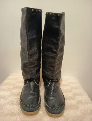 Botas Indianinis Héctor Cuero Negras Talla 38