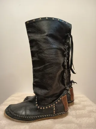 Botas Indianinis Héctor Cuero Negras Talla 38