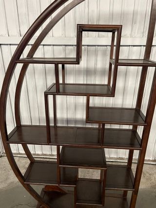 Estantería de madera antigua oriental restaurada