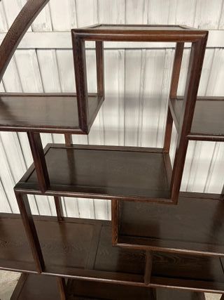 Estantería de madera antigua oriental restaurada