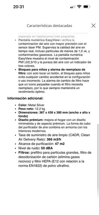 PURIFICADOR DE AIRE SAMSUNG