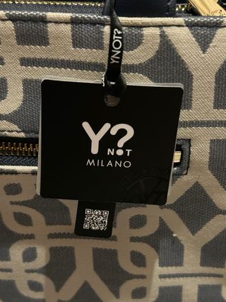 Borsa Y? Milano Beige/Blu con Logo