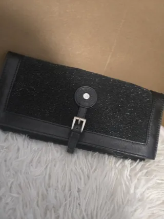 Bolso Clutch Lamarthe Piel Napa Negro