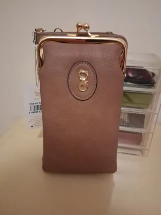 Portafogli marrone con gattino