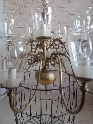 Lámpara araña bronce original