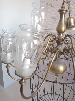 Lámpara araña bronce original