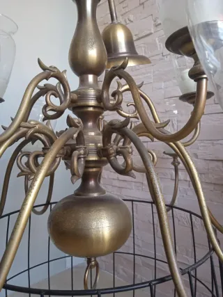 Lámpara araña bronce original