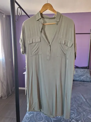Vestido/Camisa verde militar talla M