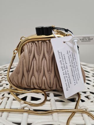 Borsa Miu Miu Pelle Beige Clutch Mini