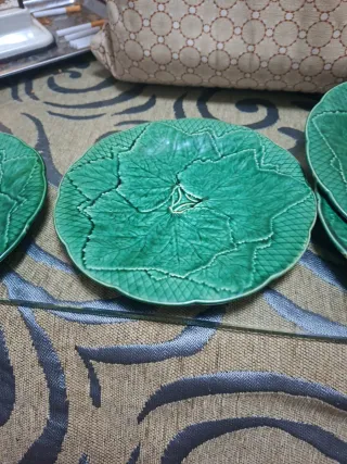 4 Piatti di maiolica francese verde