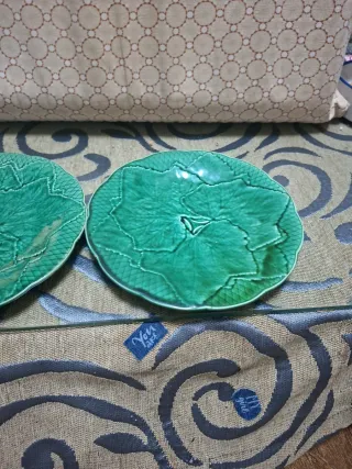 4 Piatti di maiolica francese verde