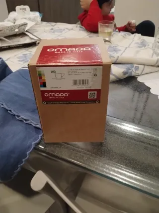 Set 6 Tazzine Omada Vetro Piattini Colorati