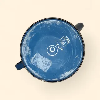 Cafetera Antigua Hierro Esmaltado Azul