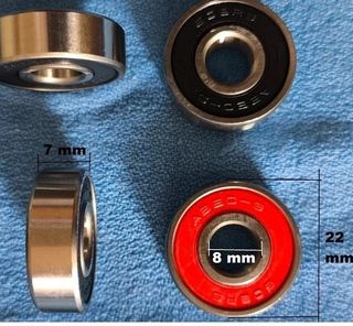 20 Rodamientos 608 2RS ABEC-9 Patines Skate