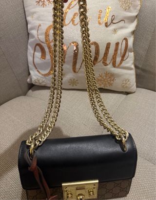 Bolso Gucci Cadena Dorada Beige Marrón