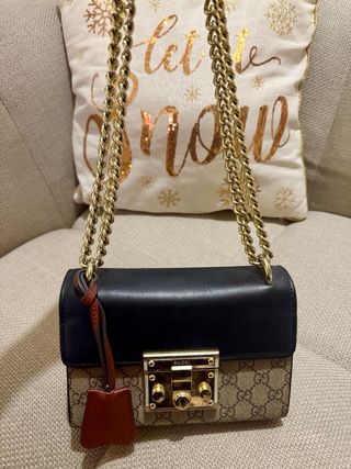 Bolso Gucci Cadena Dorada Beige Marrón