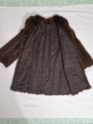 Cappotto Vintage in Vera Pelliccia Marrone Scuro