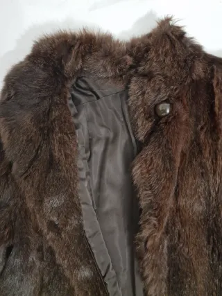 Cappotto Vintage in Vera Pelliccia Marrone Scuro