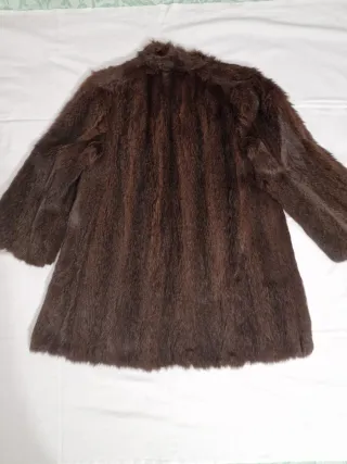 Cappotto Vintage in Vera Pelliccia Marrone Scuro