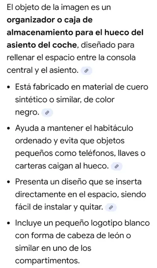 Organizador Coche Peugeot Negro