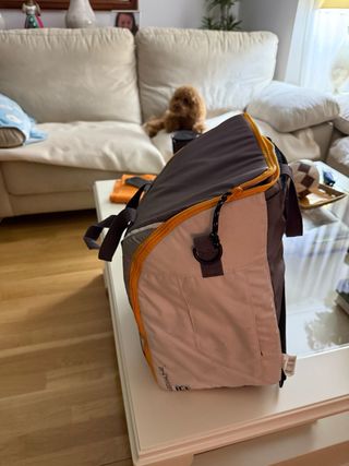 Bolsa nevera Quechua marrón  y blanca