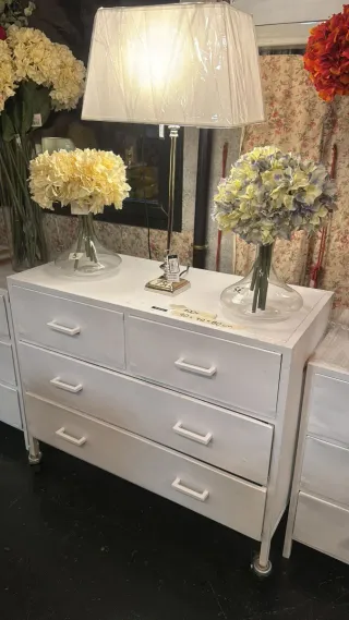 Mueble Cajonero Blanco Metal