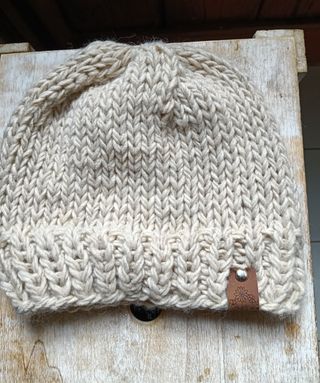 Berretto lana grossa panna