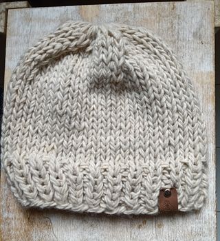 Berretto lana grossa panna