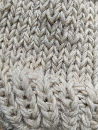 Berretto lana grossa panna