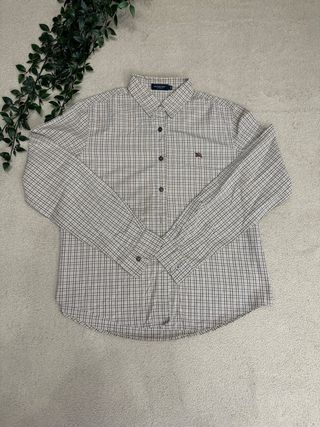 Camisa Burberry Cuadros Beige y Marrón