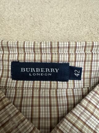 Camisa Burberry Cuadros Beige y Marrón