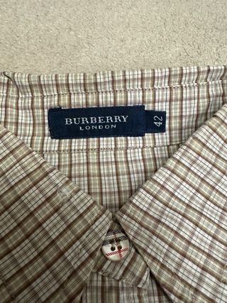 Camisa Burberry Cuadros Beige y Marrón
